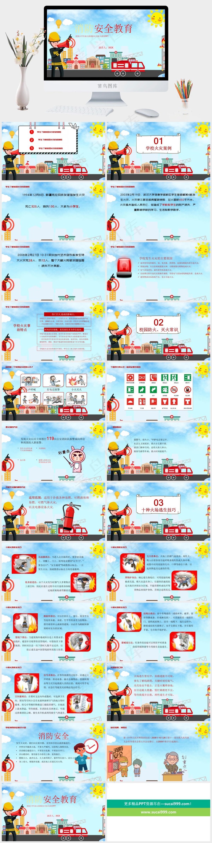 消防安全教育ppt模版