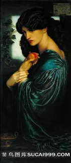 英国泰特美术馆珍藏女性肖像画图片手拿石榴的女人