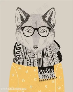 斯文狐狸原图插画 斯文狐狸原图插画