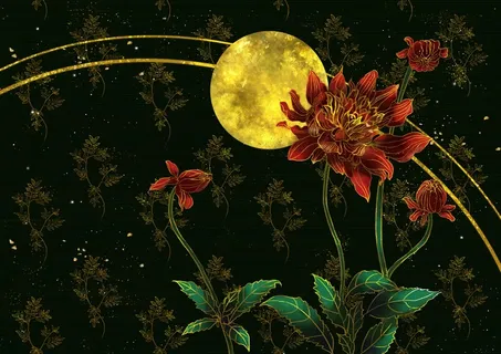 国潮鎏金复古烫金国风孔雀仙鹤装饰画素材PSD