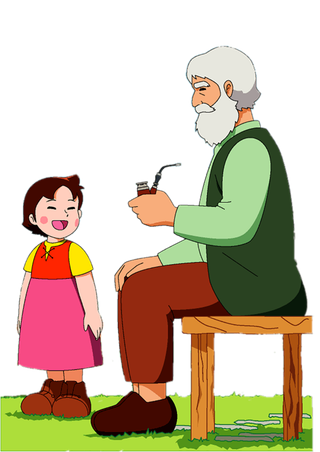 爷爷孙子卡通
