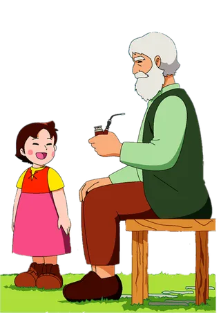 爷爷孙子卡通