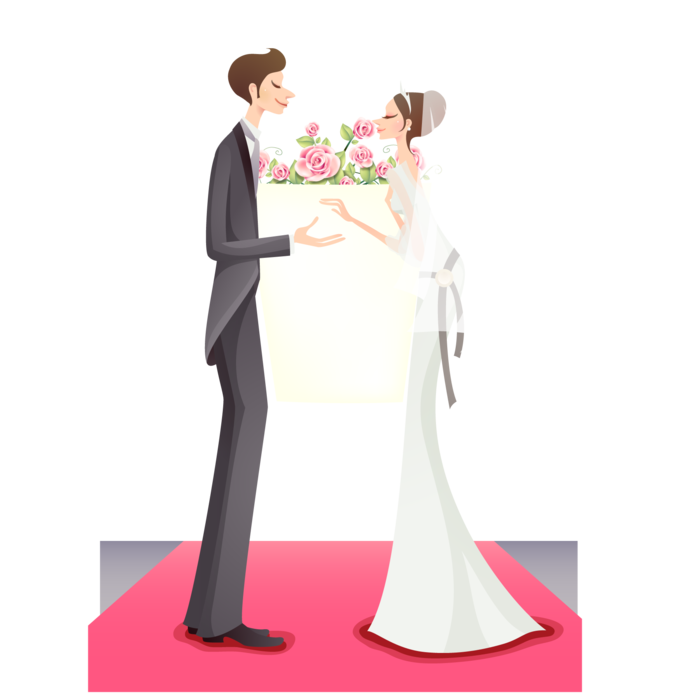 婚纱卡通人物婚礼白纱结婚婚纱摄影手绘