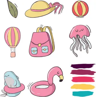 彩色儿童删矢量免抠图案