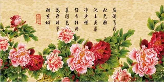 牡丹花开底纹背景图