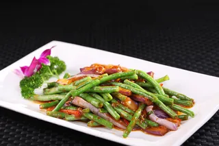 长豆角烧紫茄 (