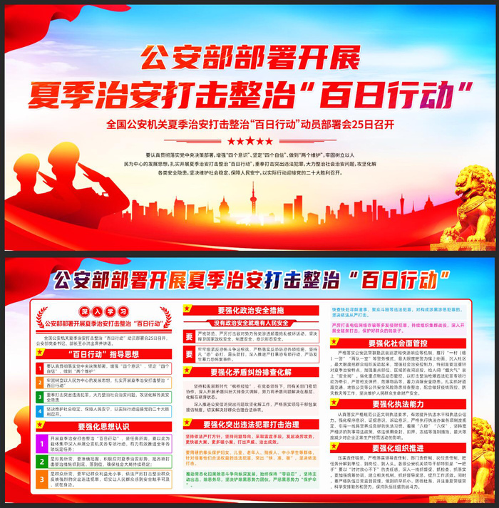 *部开展夏季治安打击整治百日行动展板