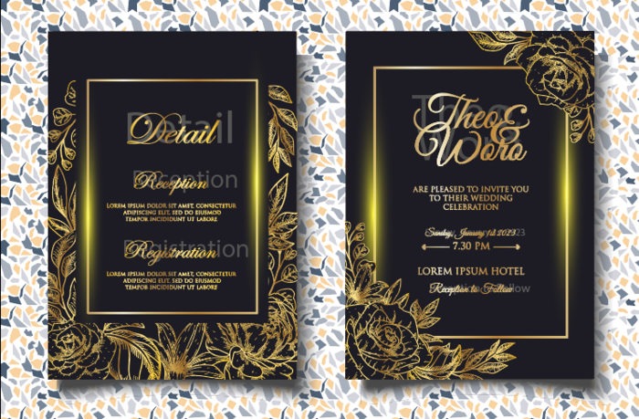 祝贺婚礼结婚邀请卡素材 