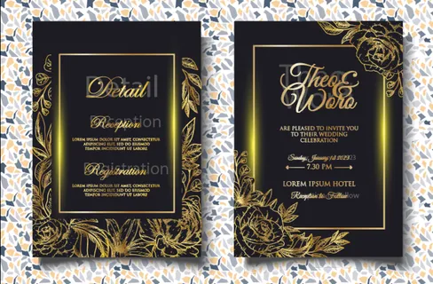 祝贺婚礼结婚邀请卡素材 