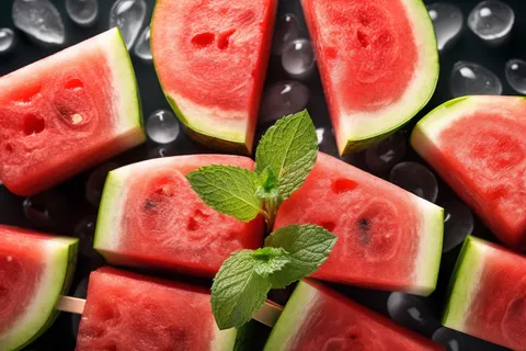 夏日冰镇西瓜摄影图