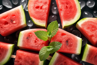 夏日冰镇西瓜摄影图