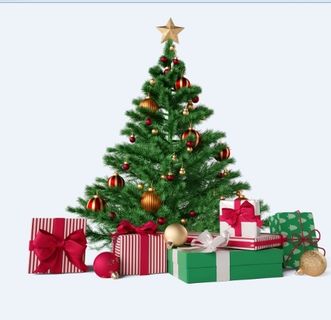 圣诞节松树礼物背景墙