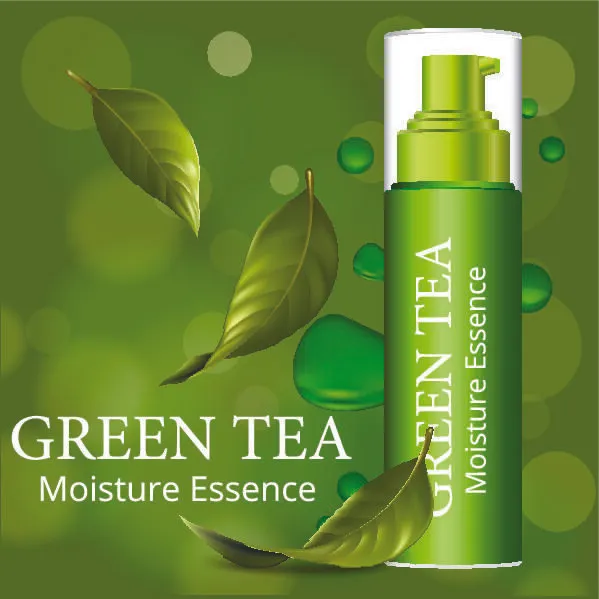 电商广告绿茶补水化妆品素材eps,ai矢量模版下载