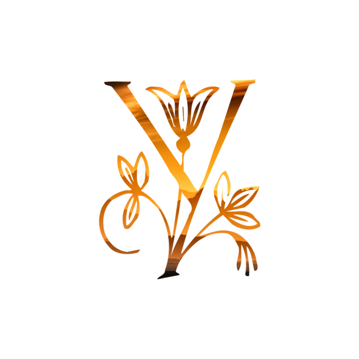字母Y金黄色插画海报