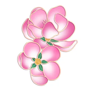 国潮风立体浮雕金边手绘花朵花卉PSD设计PNG免扣图片元素素材