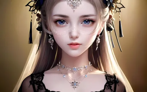 AI小姐姐美女二次元绘画古装大眼头饰漂亮051 AI小姐姐美女二次元绘画古装大眼头饰漂亮051