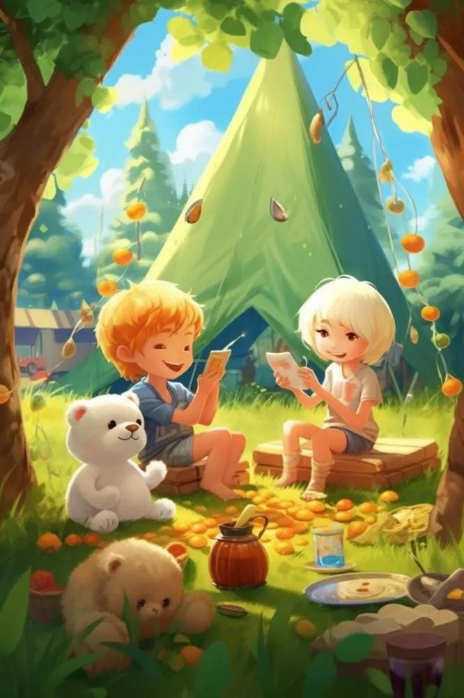 男孩树林露营玩耍背景(896x1344)