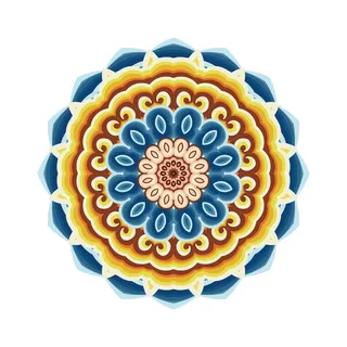 复古中式国潮风敦煌花纹装饰图案花卉藻井肌理圆形边框素材