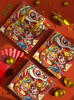 国潮风中式文创包装智能样机