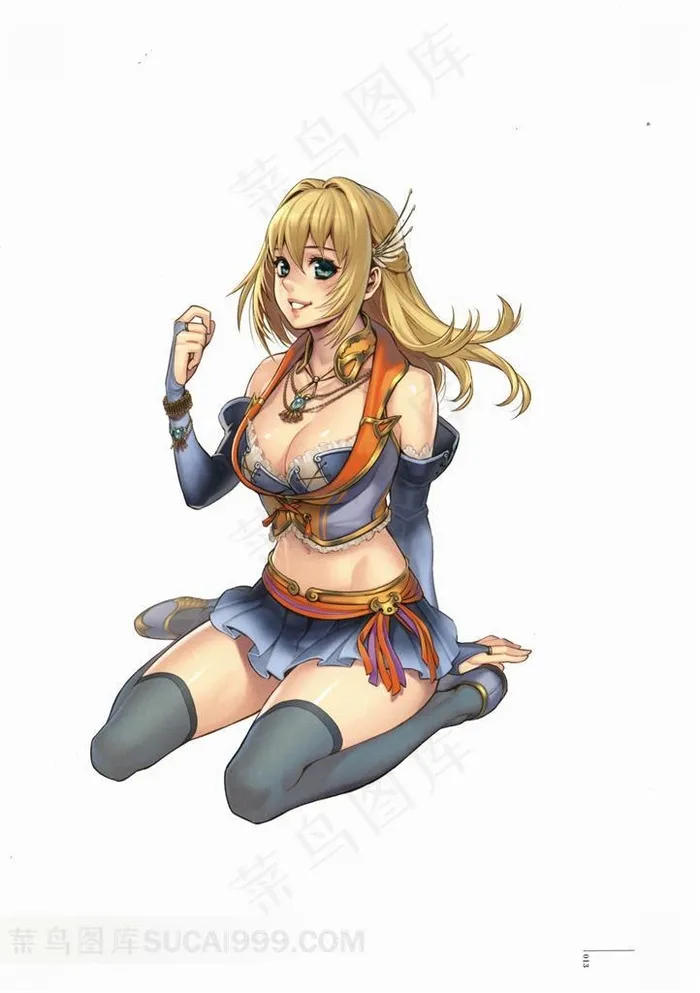 手绘卡通动漫美女插画设计素材