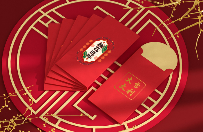 2022年虎年新年春节礼盒场景样机psd模版下载