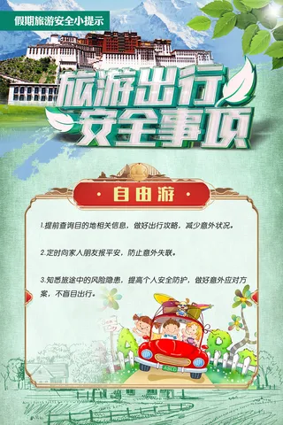 旅游出行安全事项海报