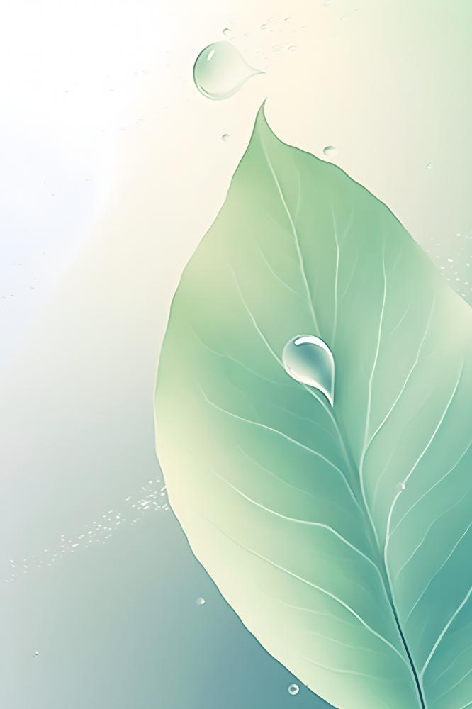 简约清新渐变黄绿色树叶纹理背景(2400x3600)