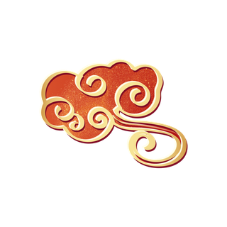 大气中国风祥云国潮风金边立体云朵剪纸创意装饰元素PNG免抠素材