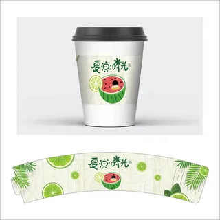 杯套模板纸杯茶杯奶茶14