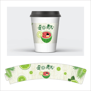杯套模板纸杯茶杯奶茶14