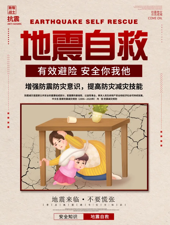 地震防范自救psd模版下载