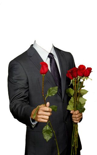 拿花正装黑色西服正装