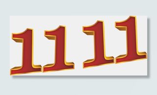 金边红字双十一字体设计