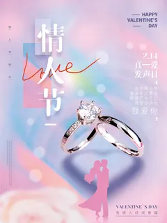 情人节海报粉色海报情人节快乐520爱情214