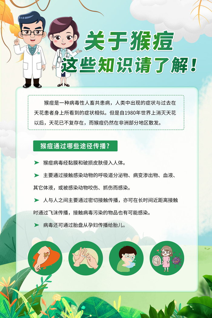 关于猴痘这些知识请了解展板psd模版下载