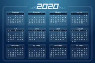 2020年日历表图片