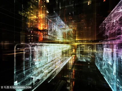 炫彩立体立体科技光效背景高清