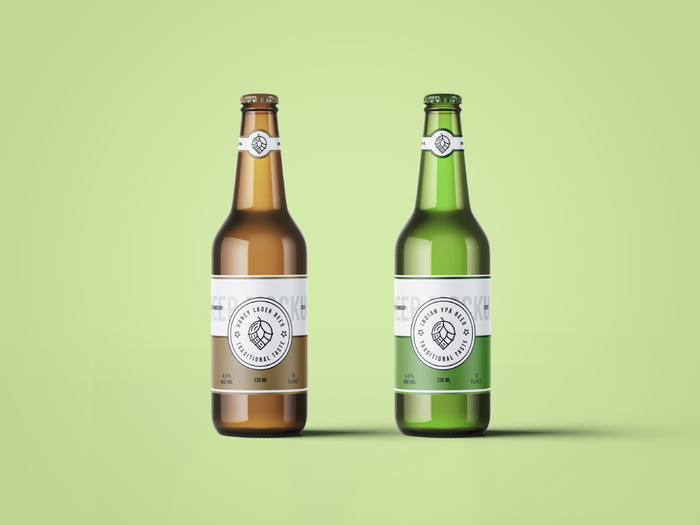 饮品包装瓶酒瓶设计Beer Bottles Mockup