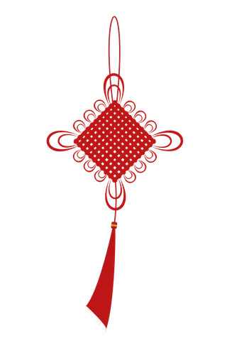 红色平安结中国结免扣素材