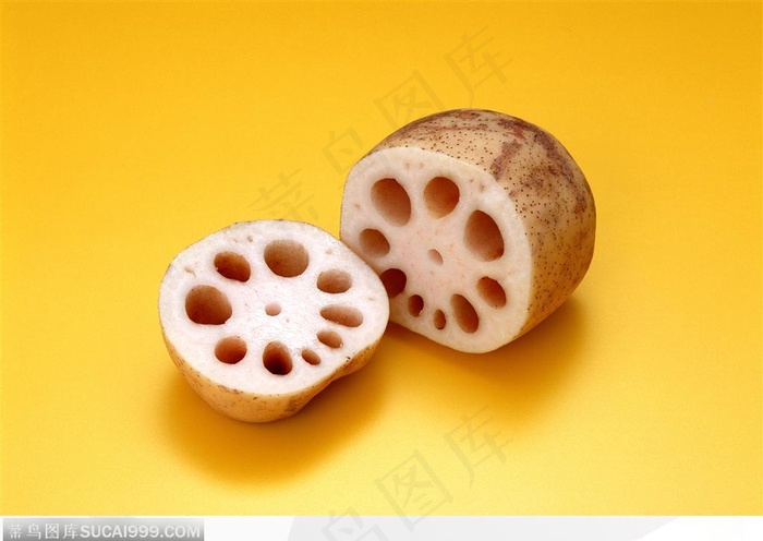 蔬菜瓜果-切开的藕片