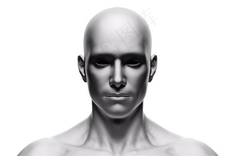 灰色金属质感的人脸高清图片