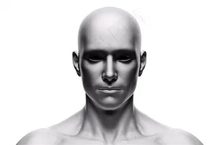 灰色金属质感的人脸高清图片