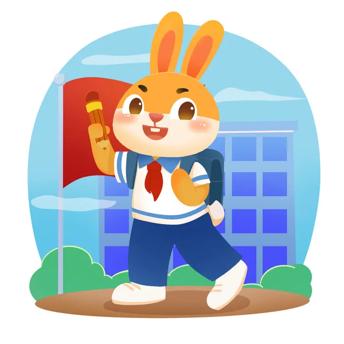 手绘2023兔年新年卡通兔子形象IP插画元素PSD设计素材png图案psd模版下载