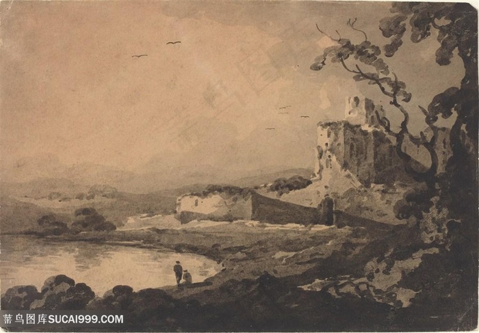 唯美湖畔美景装饰画