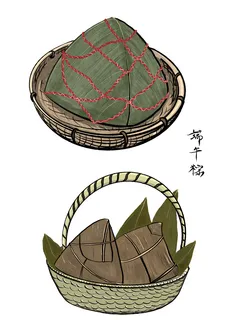 传统节日端午节粽子手绘插画元素