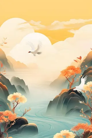 中国风意境传统背景