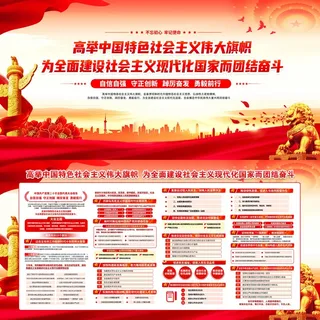 党的会议报告公报党建展板党建文化墙展馆展厅文化墙