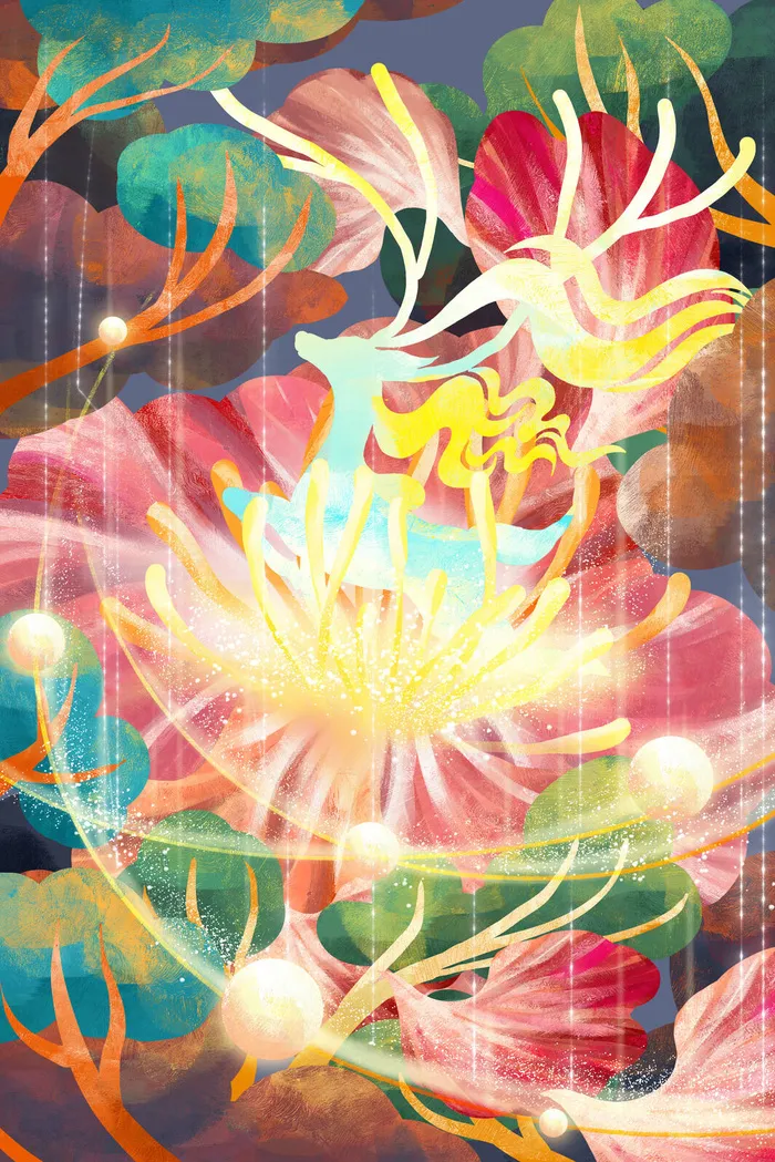 敦煌系列国潮插画(3545x5315)psd模版下载