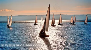 海上远行的风帆船