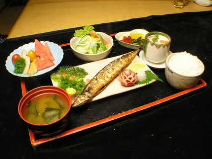 烤秋刀鱼套餐  烤秋刀鱼套餐